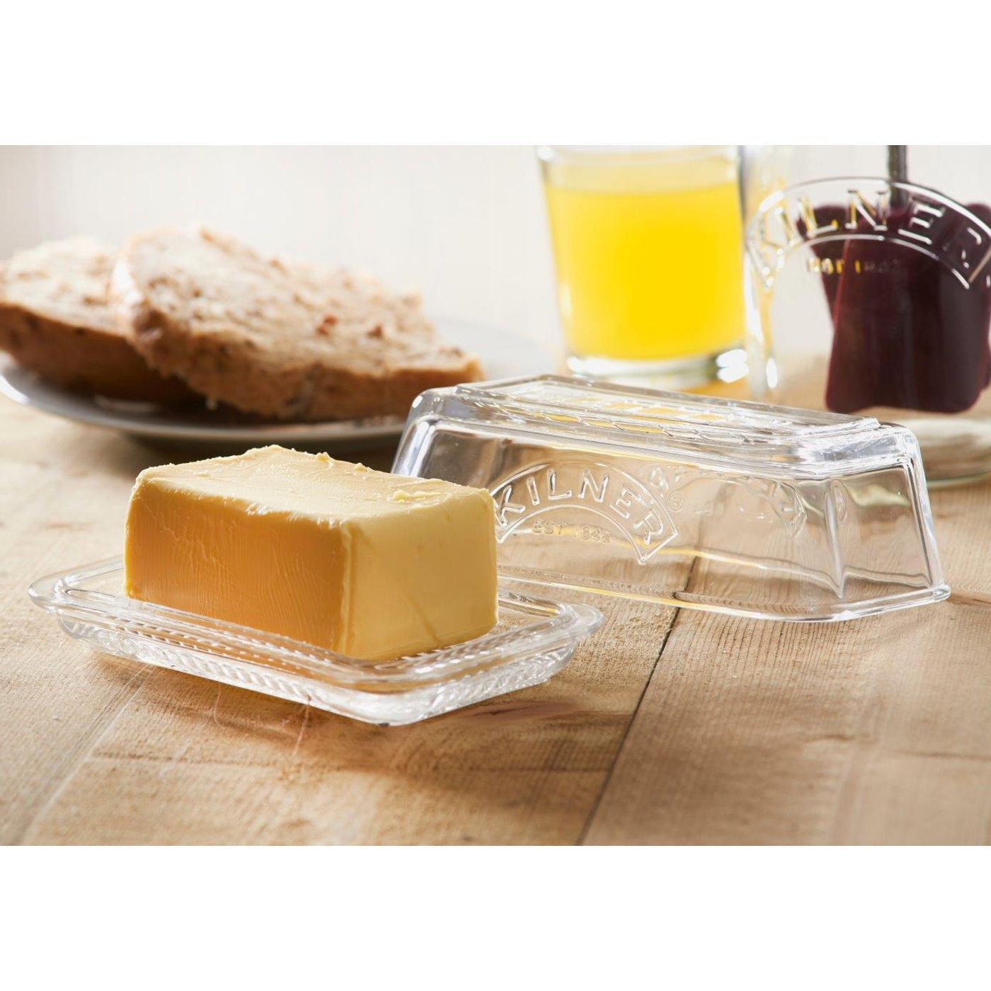 Beurrier en verre transparent